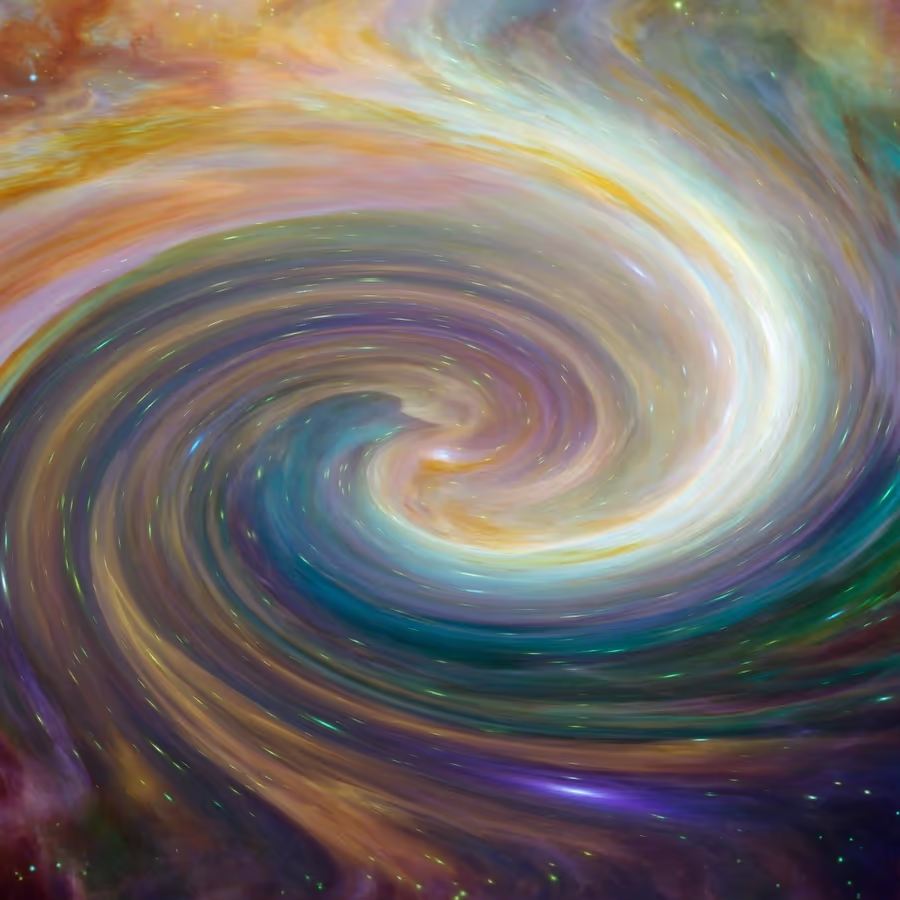 Завораживающий образ космической спирали напоминающий галактику или туманность