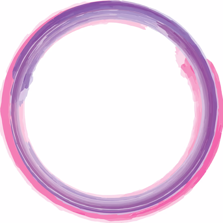 Абстрактный круг созданный широкими мазками розового и фиолетового цветов