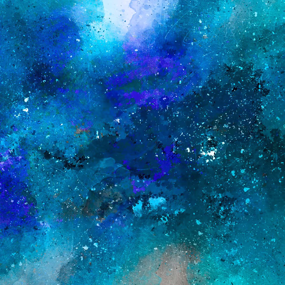 Абстрактная акварельная картина изображающая глубины океана