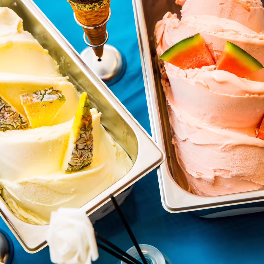 Ассортимент джелато с арбузом и лимоном