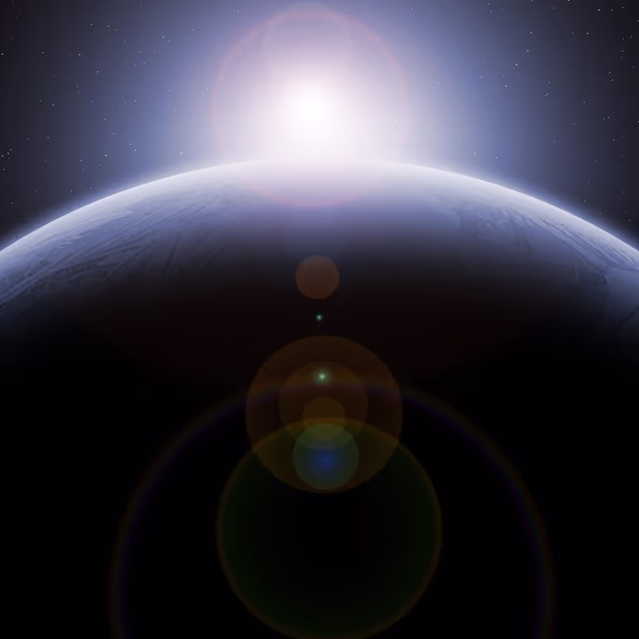 Красивый вид восхода солнца над неизвестной планетой