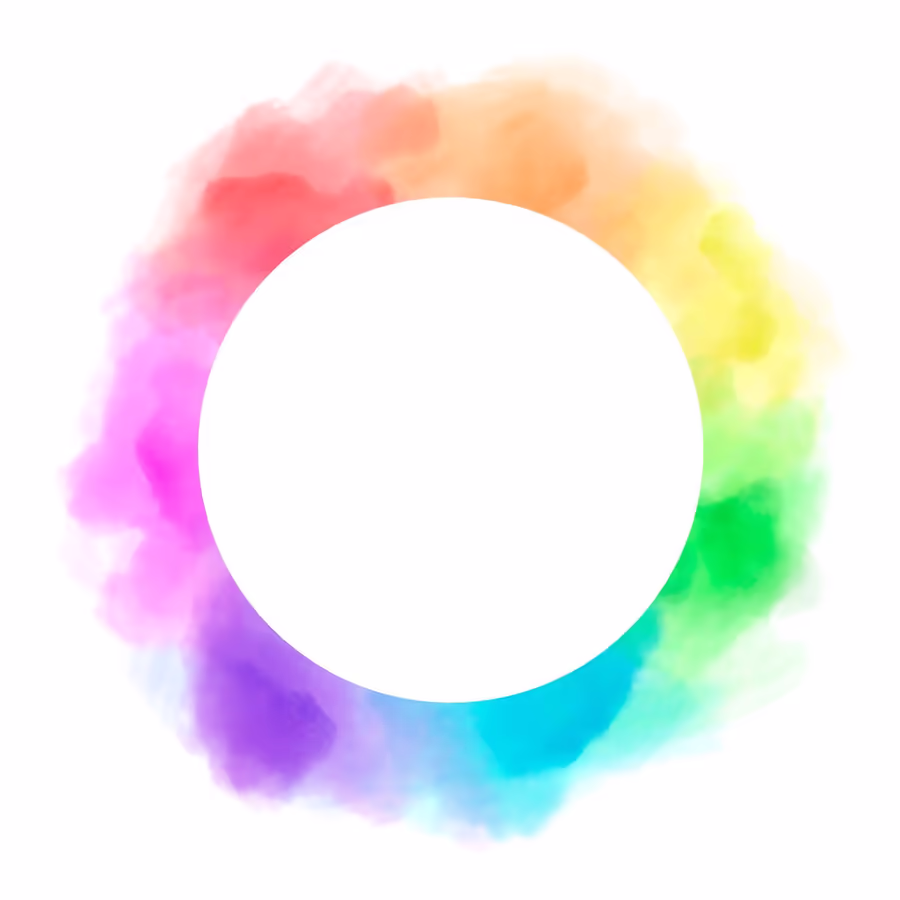 Яркий радужный круг созданный в технике акварели