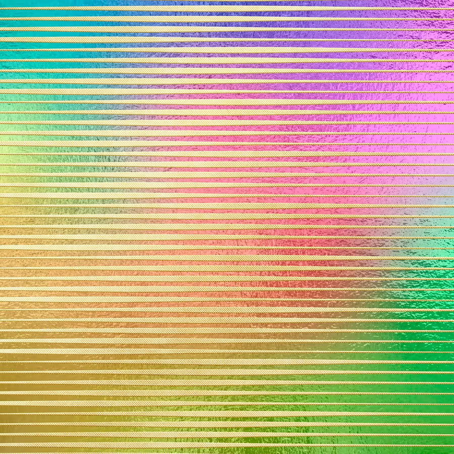 Яркие радужные полосы переходят в золотой оттенок