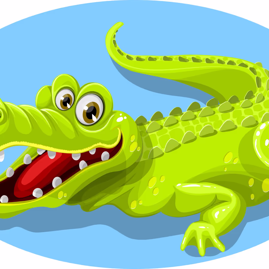 Мультяшный крокодил с открытой пастью