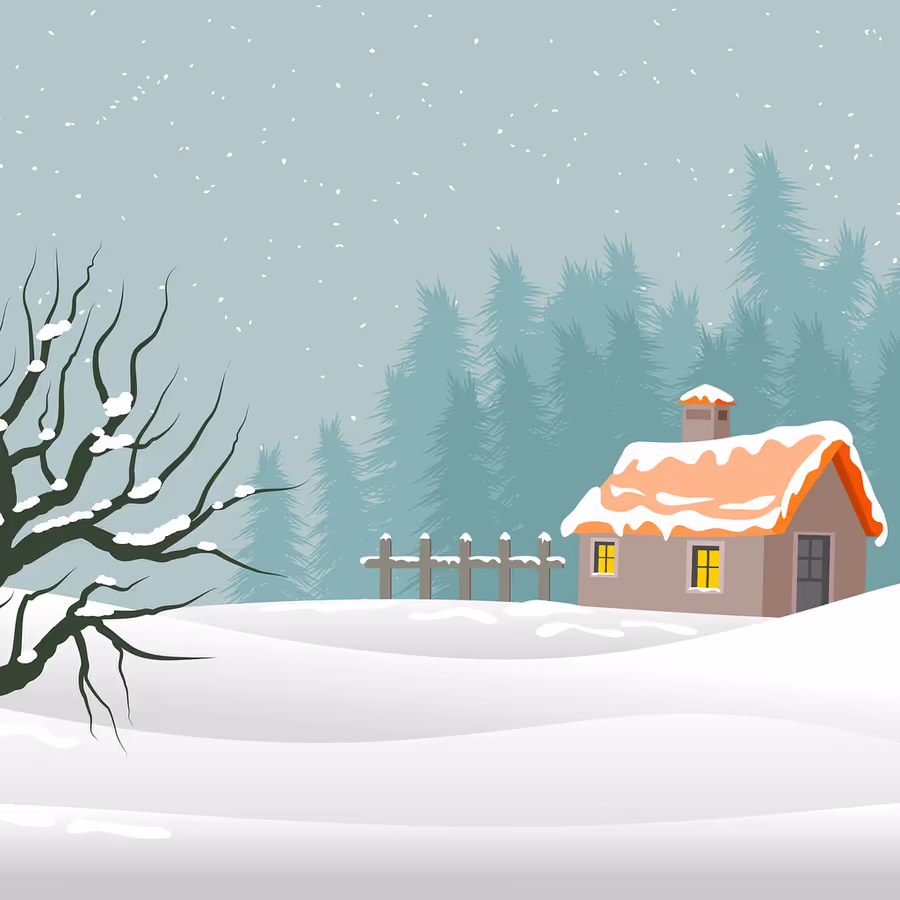 Уютный дом заснеженный лес и тишина