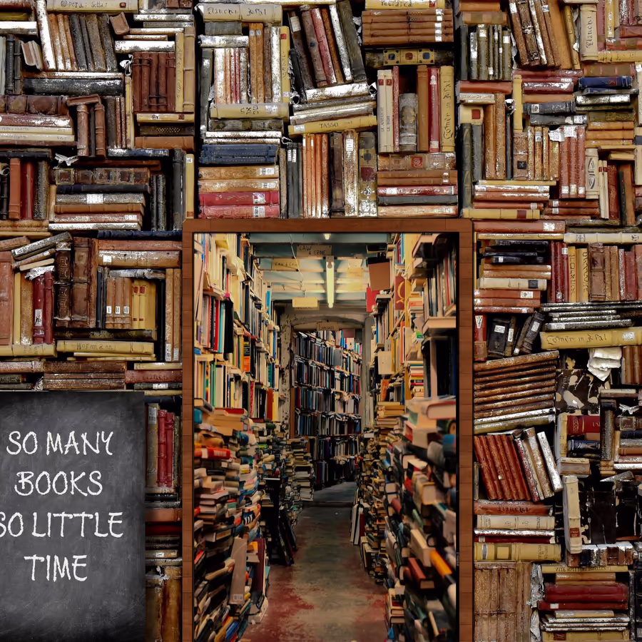 Бесконечный коридор заваленный книгами