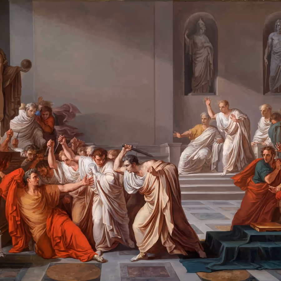 Картина Жака-Луи Давида изображающая убийство Юлия Цезаря