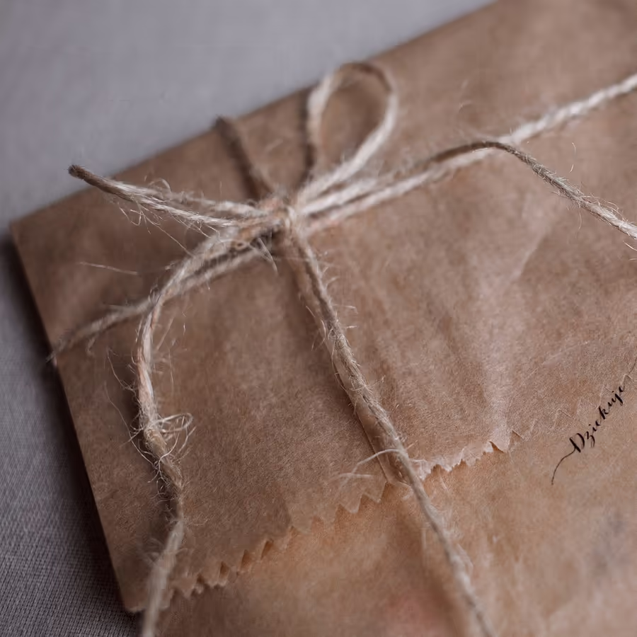 Крафт-пакет перевязанный бечевкой