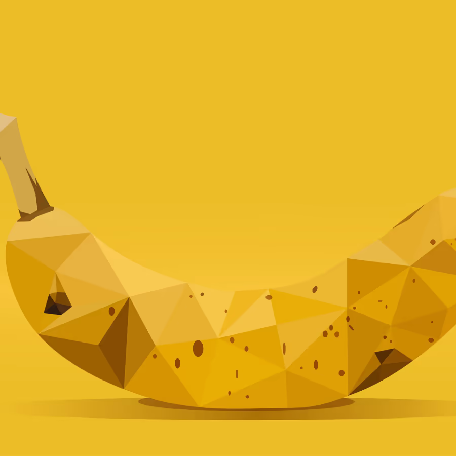 Стилизованное изображение банана состоящее из многоугольников