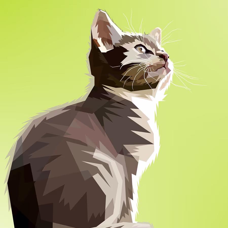 Стилизованное изображение кота с использованием геометрических фигур