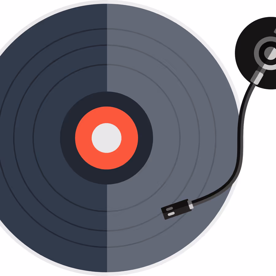 Изображение виниловой пластинки с тонармом